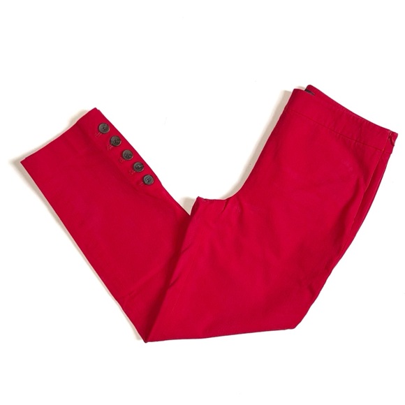 Talbots Red Chatham Button Hem Ankle Pants Size 4P - Picture 7 of 15
